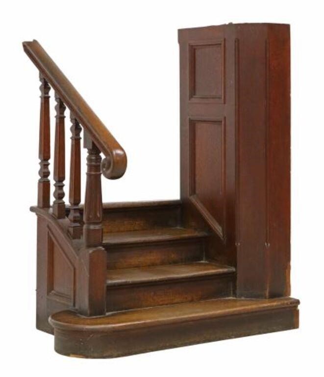 ARCHITECTURAL CARVED OAK THREE-STEP