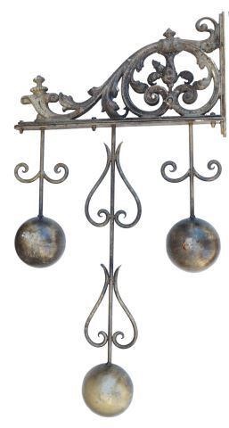 ARCHITECTURAL PARCEL GILT IRON PAWN
