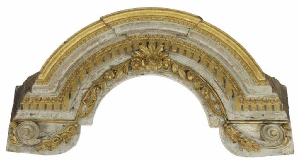 ARCHITECTURAL PARCEL GILT & PAINTED