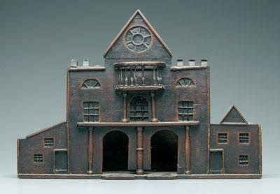 Architectural wall shelf, shaped as