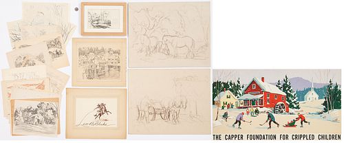 ARCHIVE OF 24 LEO B. BLAKE ART