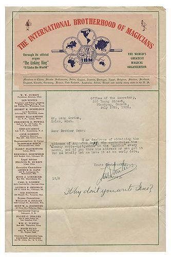 ARCHIVE OF HARRY BLACKSTONE’S
