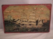 ARCTIC WHALING WOOD PLAQUEOld