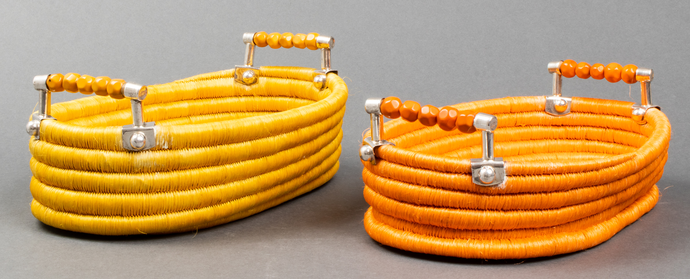 ARGENTA WOVEN TRAYS WITH SILVER