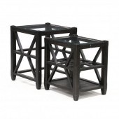 ARHAUS, EBONIZED OAK AND GLASS