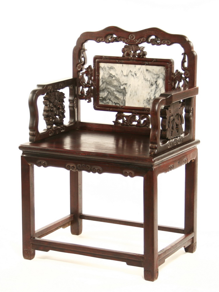 ARM CHAIR - Late 19th c. stone back