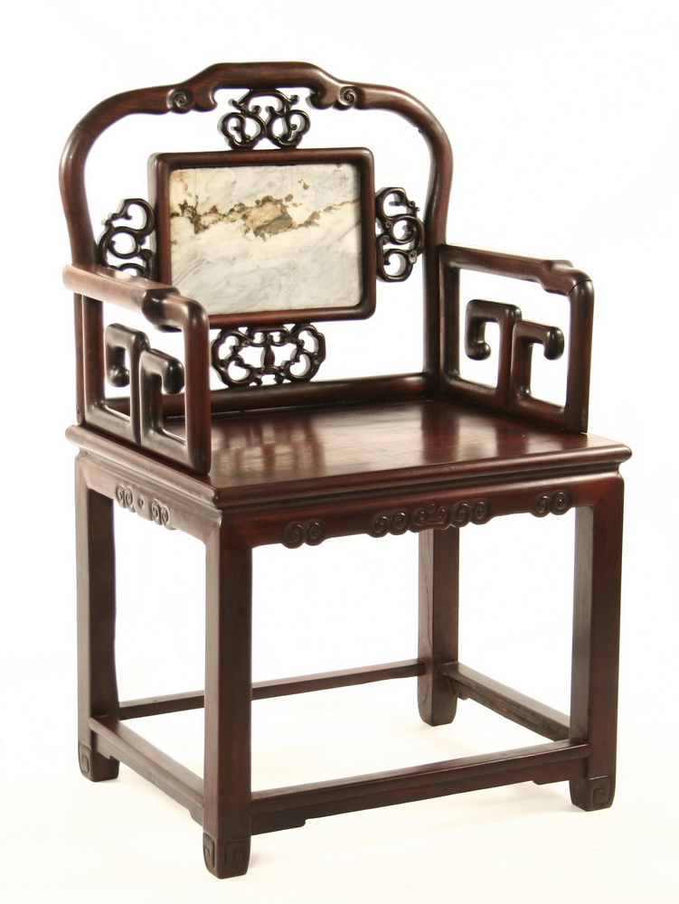ARM CHAIR - Late 19th c. stone back