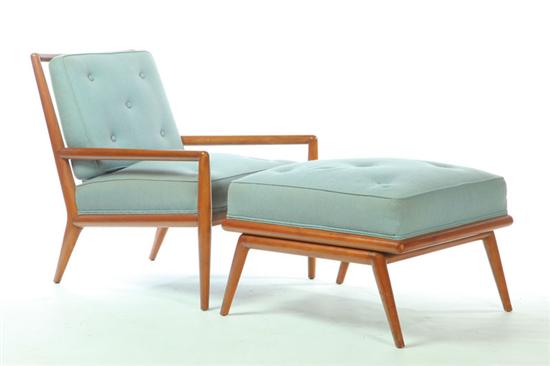 ARMCHAIR AND OTTOMAN.  Designed