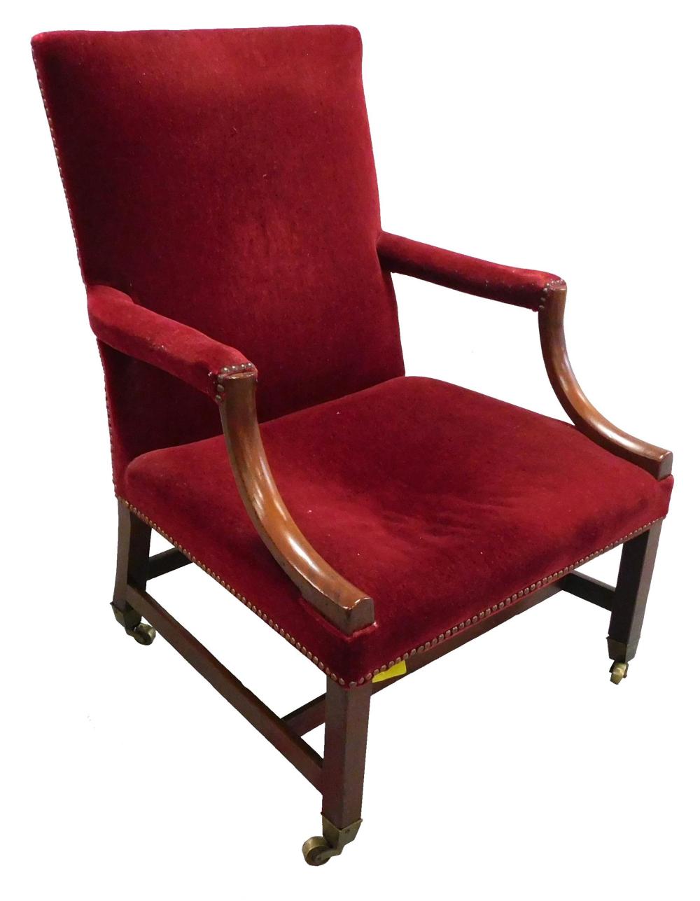 ARMCHAIR, ENGLISH, LATE 18TH C.,
