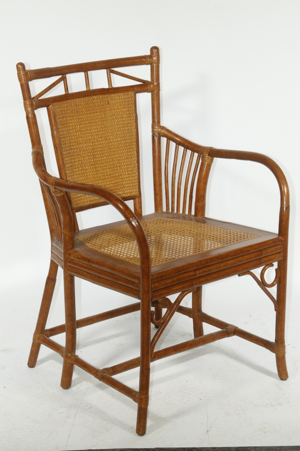 ARMCHAIR WITH CANED SEAT Faux