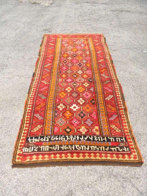 Armenian wool pile runner. Measures