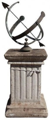 ARMILLARY SPHERE ON CAST STONE