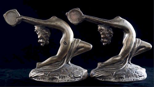 ARMOR BRONZE ART DECO BOOKENDS,
