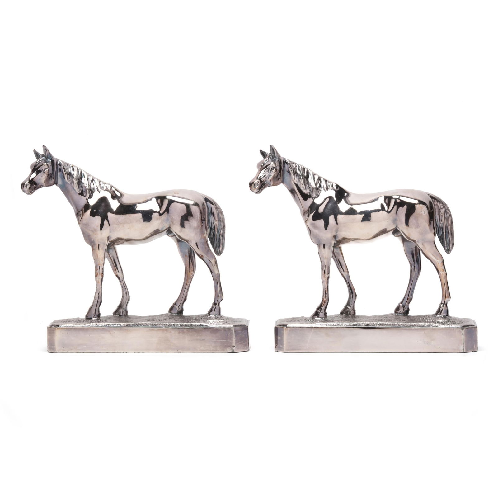 ARMOR, PAIR OF VINTAGE SILVERED