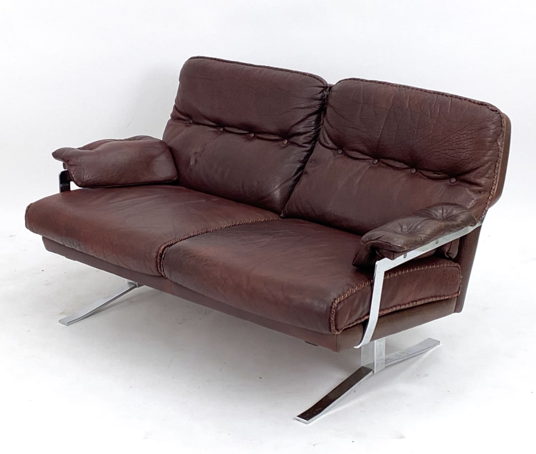 ARNE NORELL CHROME & LEATHER SOFA