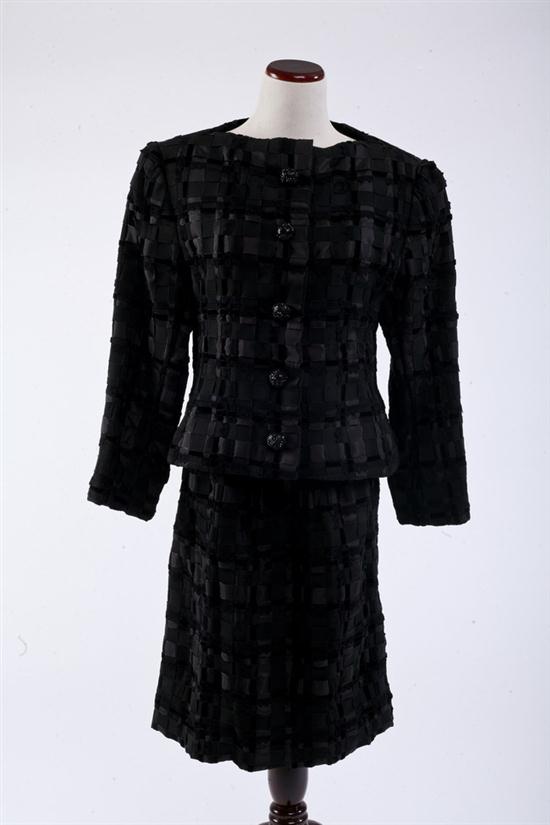 ARNOLD SCAASI BLACK SILK VELVET AND