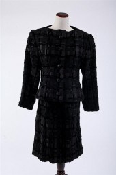 ARNOLD SCAASI BLACK SILK VELVE
