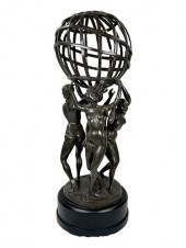 AROUND THE WORLD BRONZE SCULPT