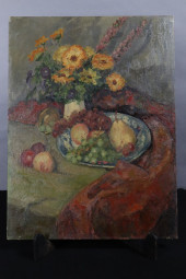 ARRANGEMENT OF FRUIT AND FLOWE