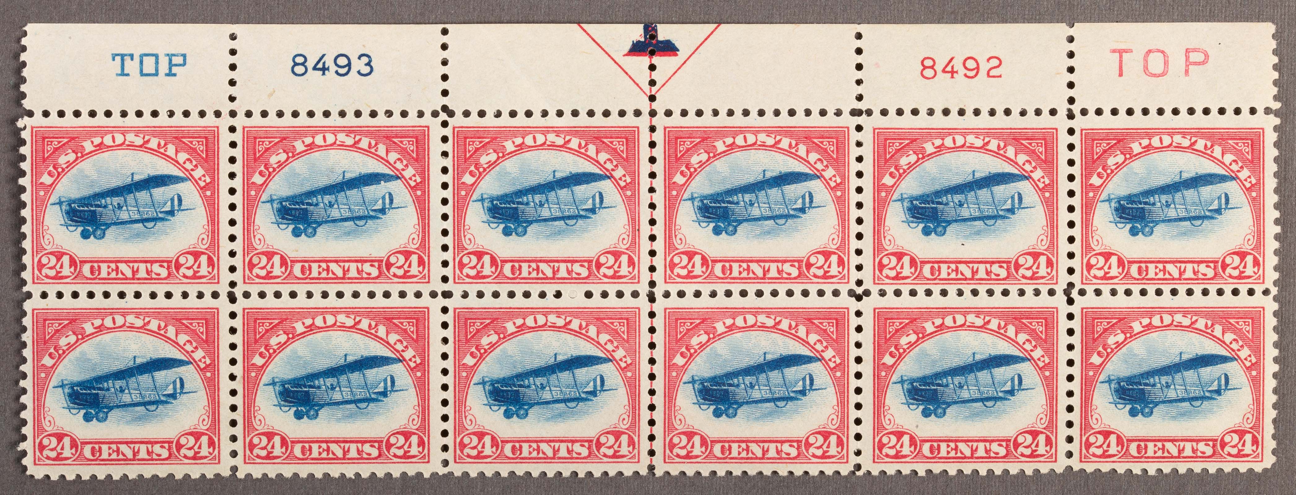ARROW/PLATE BLOCK U.S. AIRMAIL