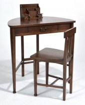 ART AND CRAFTS DEMI-LUNE DESK