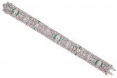 ART DECO 14CT. DIAMOND/EMERALD