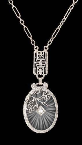 ART DECO 14K CAMPHOR GLASS &AMP;