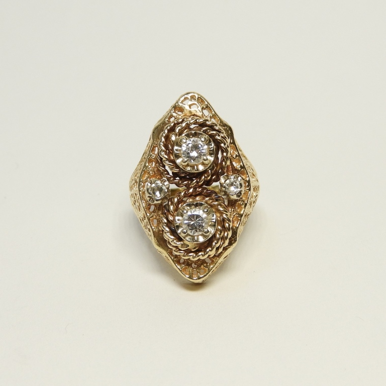 ART DECO 14K GOLD & DIAMOND