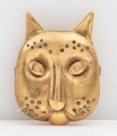 ART DECO 14K YELLOW GOLD CAT W