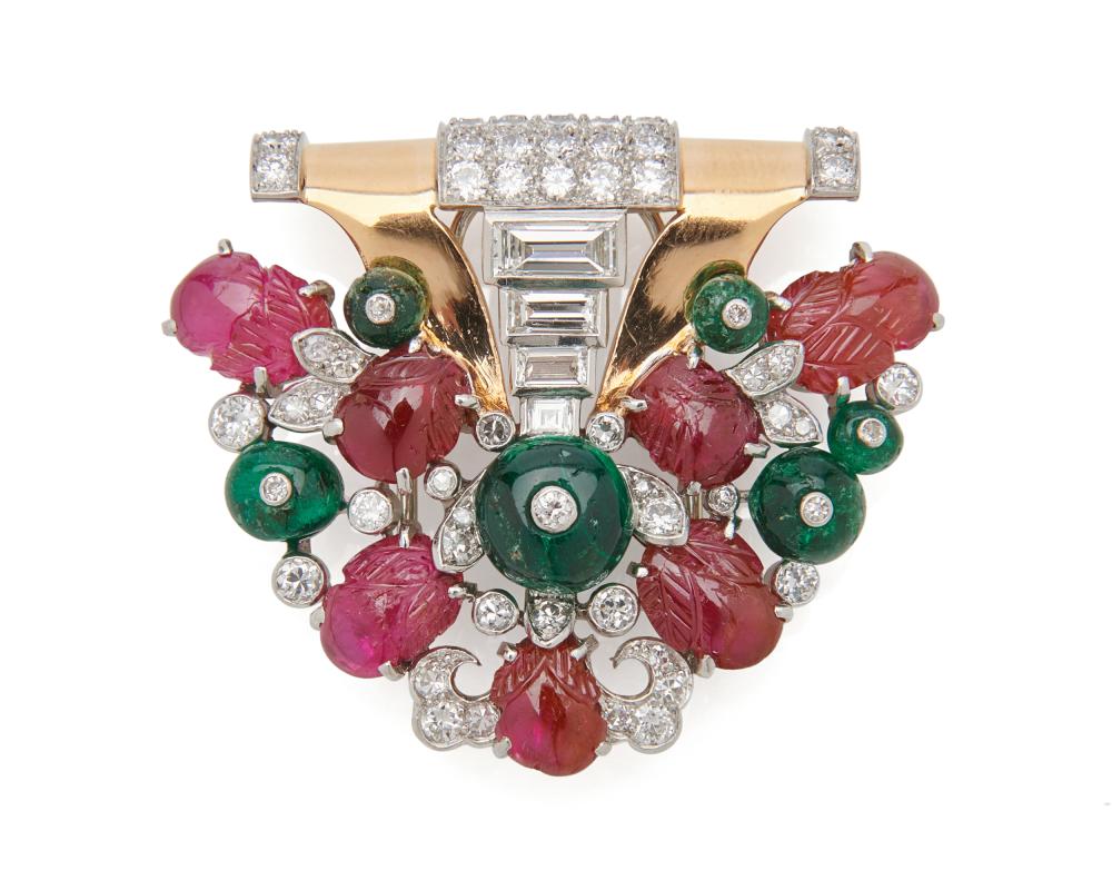 ART DECO 18K GOLD & PLATINUM 'TUTTI