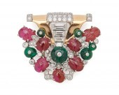 ART DECO 18K GOLD & PLATINUM '