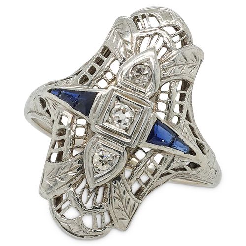 ART DECO 18K GOLD, DIAMOND AND