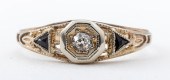ART DECO 18K WHITE GOLD DIAMON