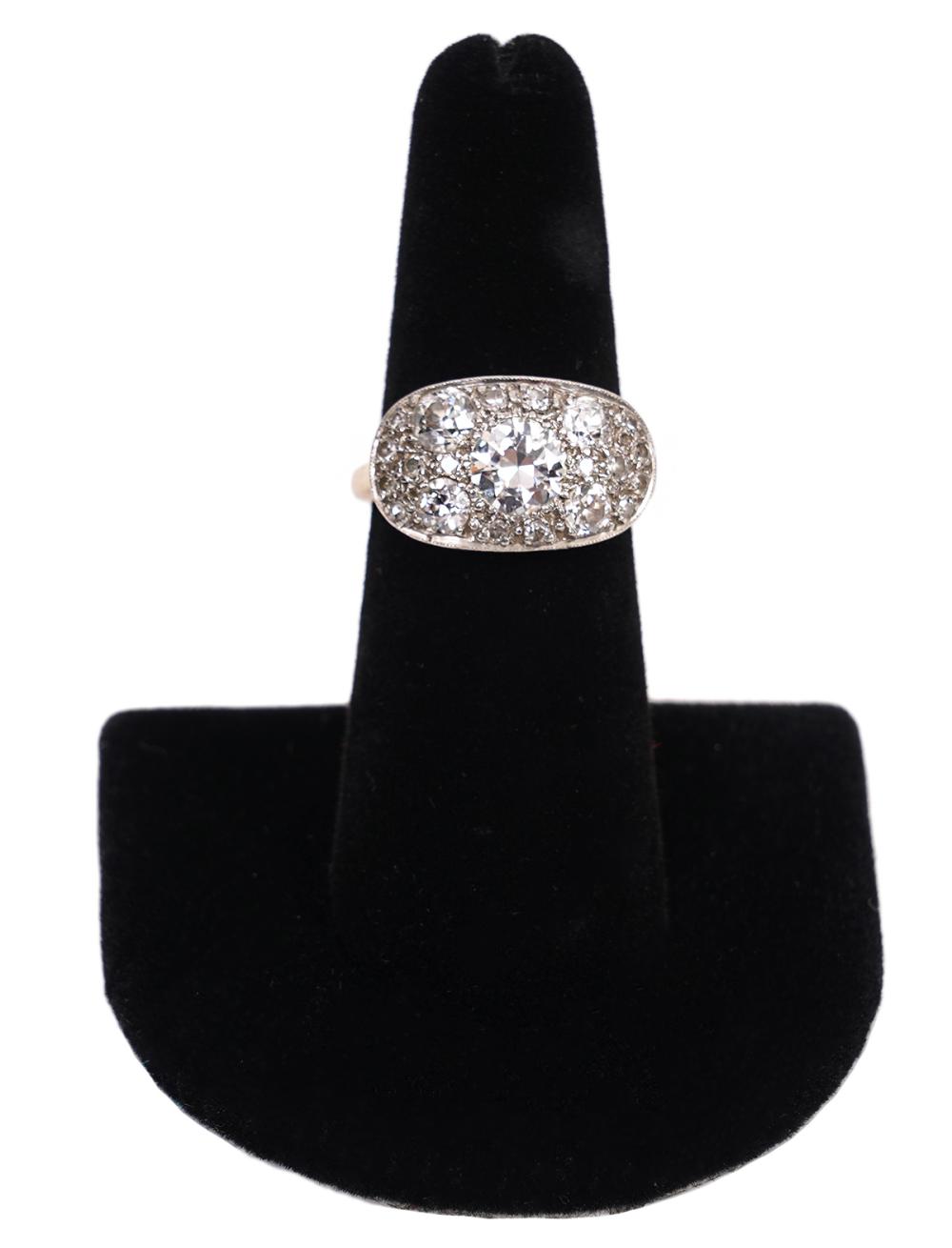 ART DECO 2CT DIAMOND & 14K TWO TONE