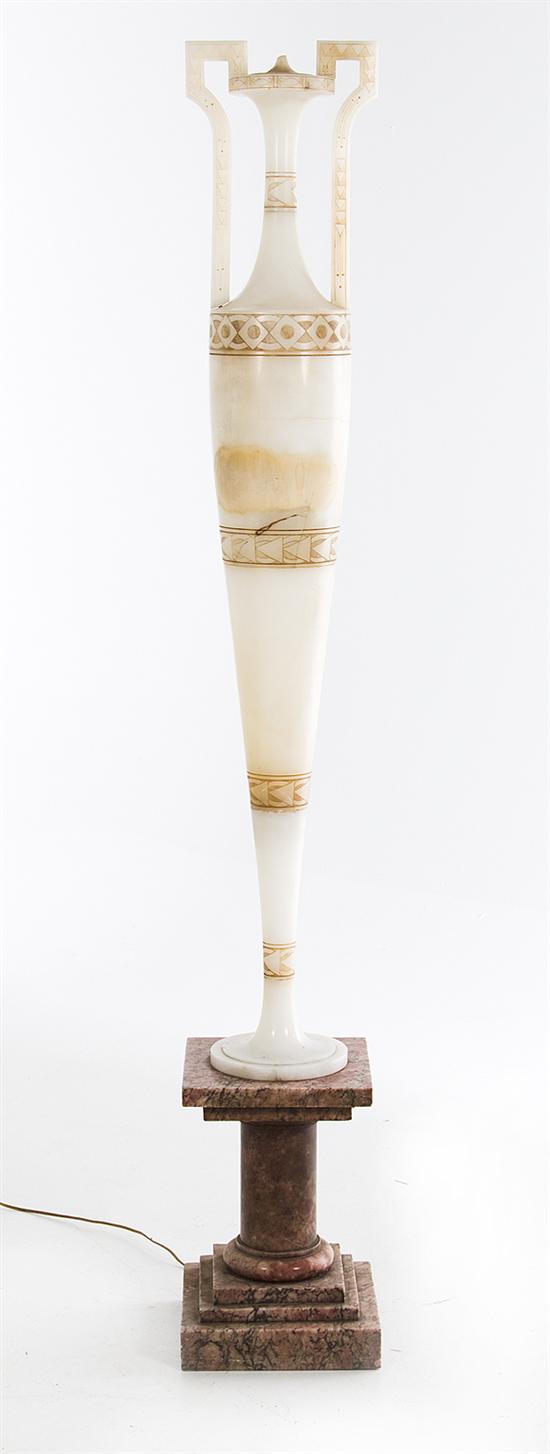 Art Deco alabaster lamp/urn circa