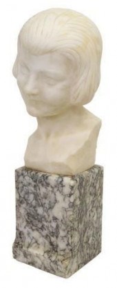 ART DECO ALABASTER PORTRAIT BU