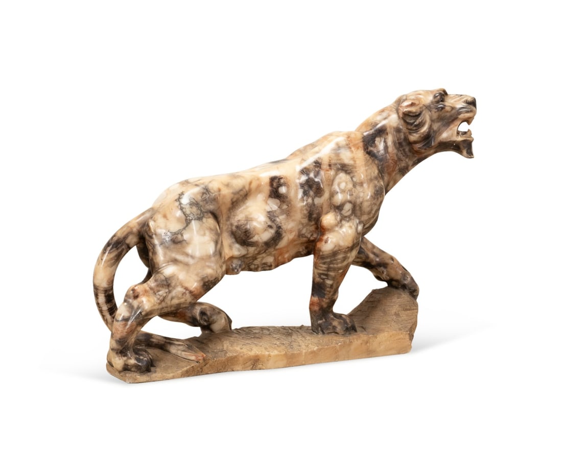 ART DECO ALABASTER SCULPTURE OF A