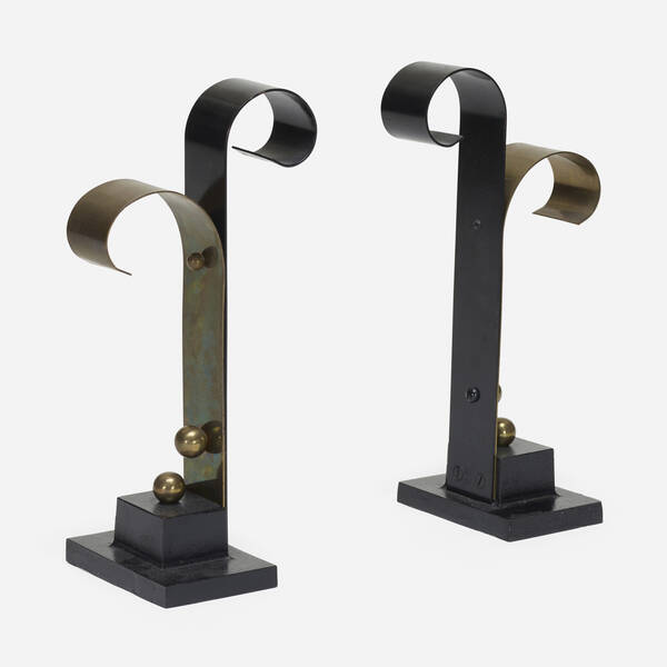 Art Deco. Andirons, pair. c.