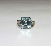 ART DECO AQUAMARINE DIAMOND &