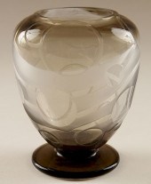 ART DECO ART GLASS VASE MARKED