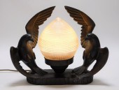 ART DECO BIRD OF PREY SPELTER