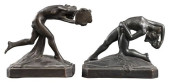 ART DECO BOOKEND SCULPTURES OF