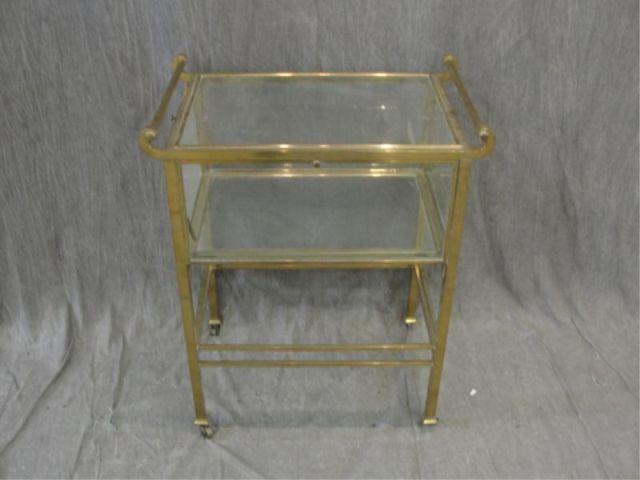 Art Deco Brass and Glass Serving