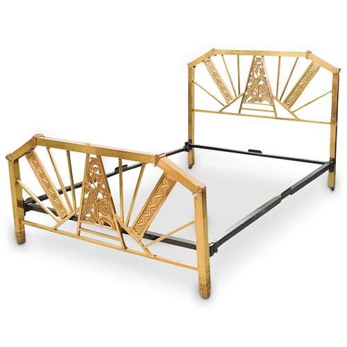 ART DECO BRASS BED