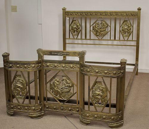 ART DECO BRASS BEDStandard double