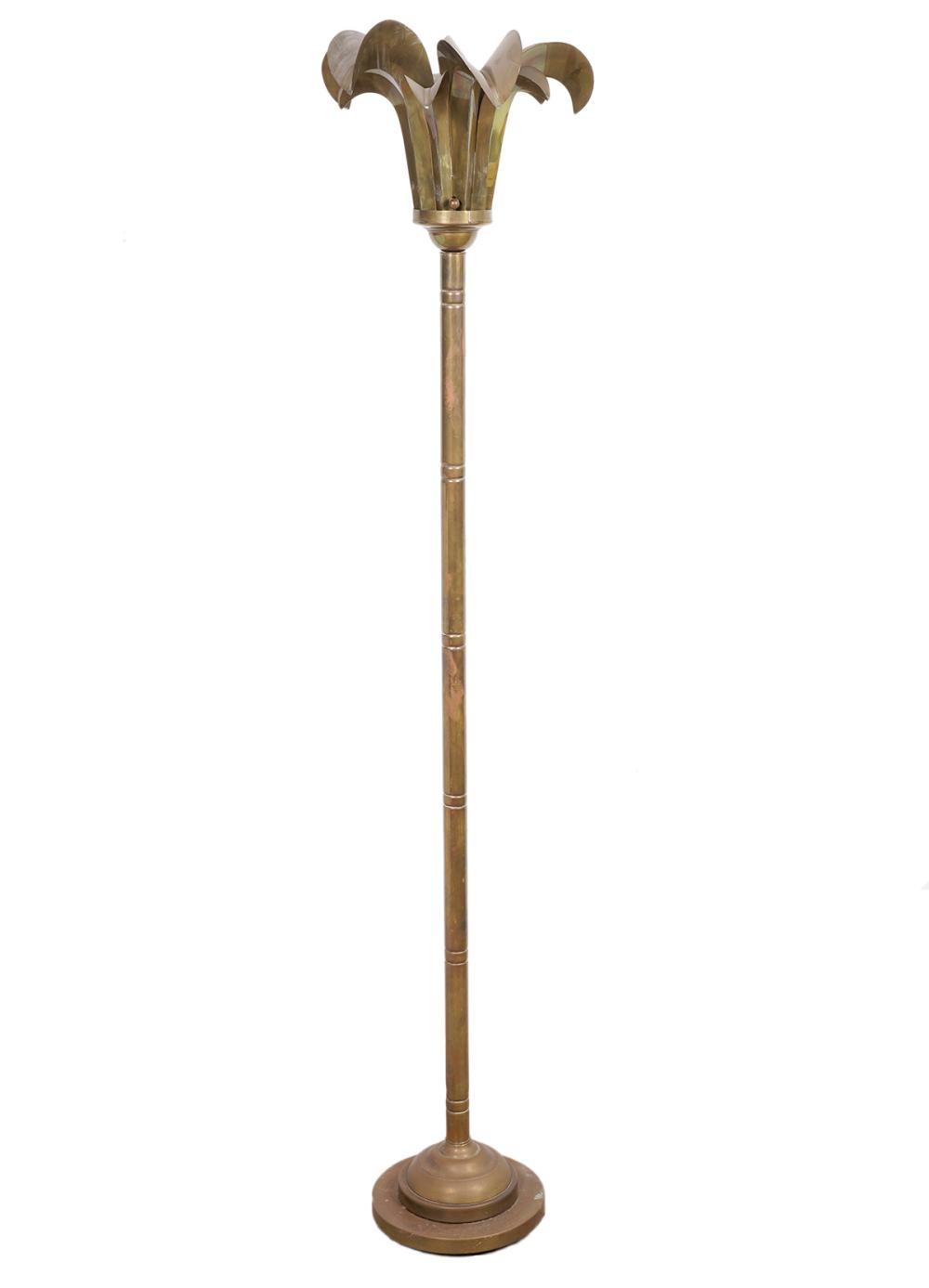 ART DECO BRASS PALM TREE FLOOR