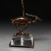 ART DECO BRONZE AND GLASS RUNN