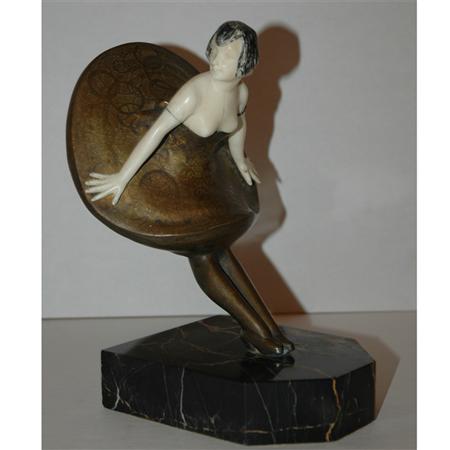 Art Deco Bronze and Ivory Figural