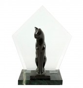 ART DECO BRONZE CAT FIGUREunsi
