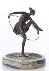 ART DECO BRONZE FIGURE OVER MA